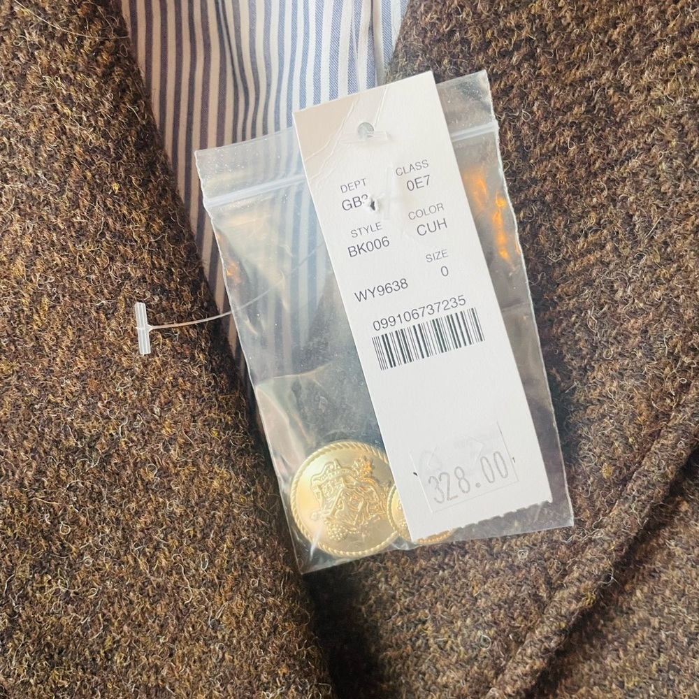 J. Crew Bristol Blazer Chocolate Herringbone NWT - Picture 9 of 12